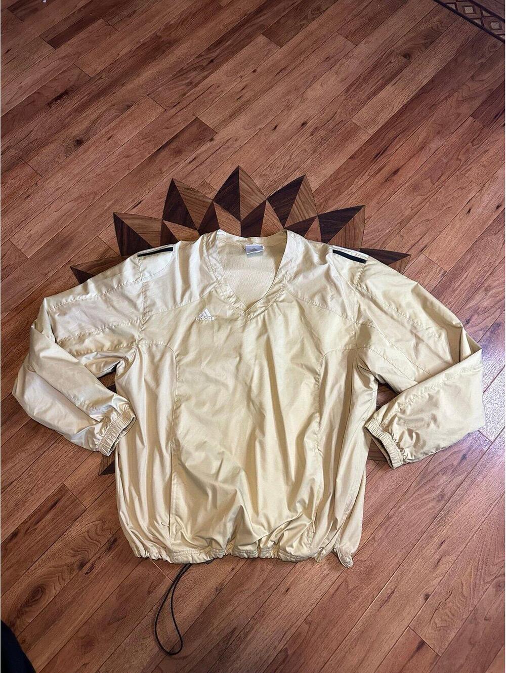 VTG Adidas Windbreaker Track Jacket Mens Large Gold